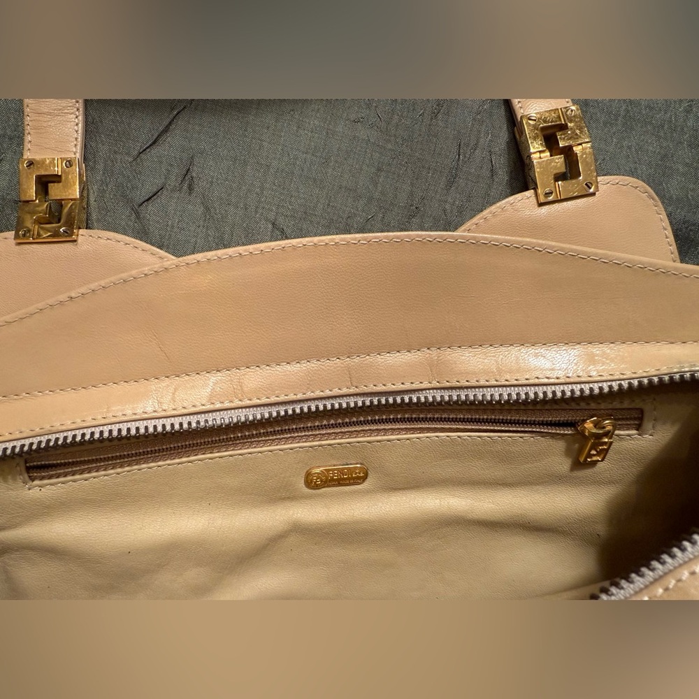 Fendi Vintage Metallic Shoulder Bag, Gold - Picture 6 of 8